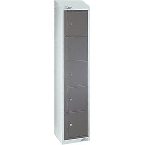 Link 51 Dark Grey Five-Tier Garment Dispenser Locker with Sloping Top 1800mm x 380mm x 450mm