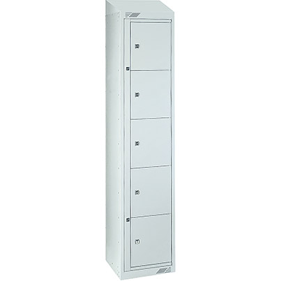 Link 51 Light Grey Five-Tier Garment Dispenser Locker with Sloping Top 1800mm x 380mm x 450mm