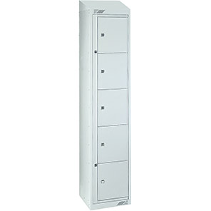 Link 51 Light Grey Five-Tier Garment Dispenser Locker with Sloping Top 1800mm x 380mm x 450mm