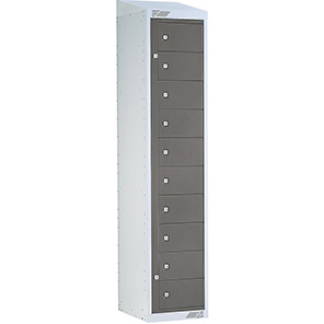Link 51 Dark Grey 10-Tier Garment Dispenser Locker with Sloping Top 1800mm x 380mm x 450mm