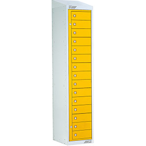 Link 51 Yellow 15-Tier Garment Dispenser Locker with Sloping Top 1800mm x 380mm x 450mm