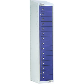 Link 51 Dark Blue 15-Tier Garment Dispenser Locker with Sloping Top 1800mm x 380mm x 450mm