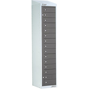 Link 51 Dark Grey 15-Tier Garment Dispenser Locker with Sloping Top 1800mm x 380mm x 450mm
