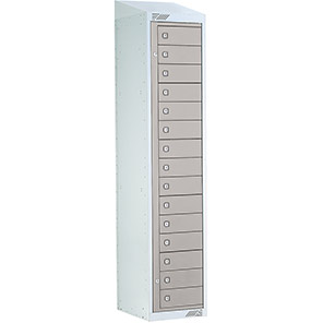 Link 51 Light Grey 15-Tier Garment Dispenser Locker with Sloping Top 1800mm x 380mm x 450mm