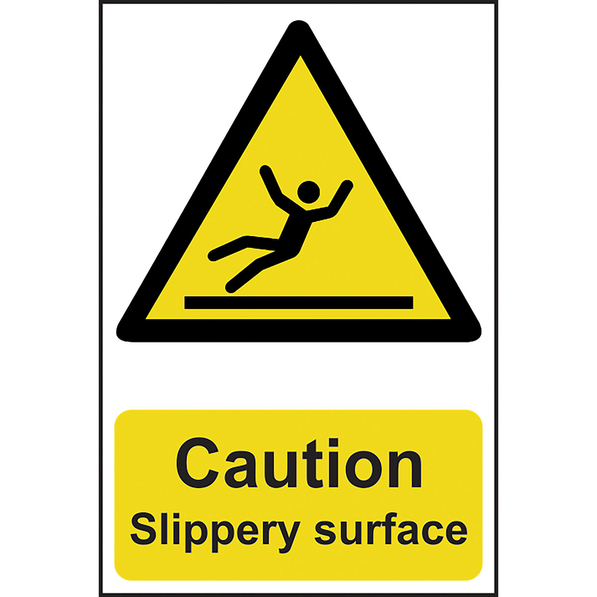 SelfAdhesive PVC "Caution Slippery Surface" Sign 200mm x 300mm Not