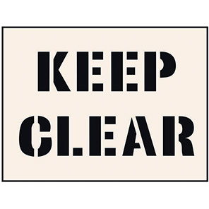 Polyester "Keep Clear" Stencil 190mm x 300mm