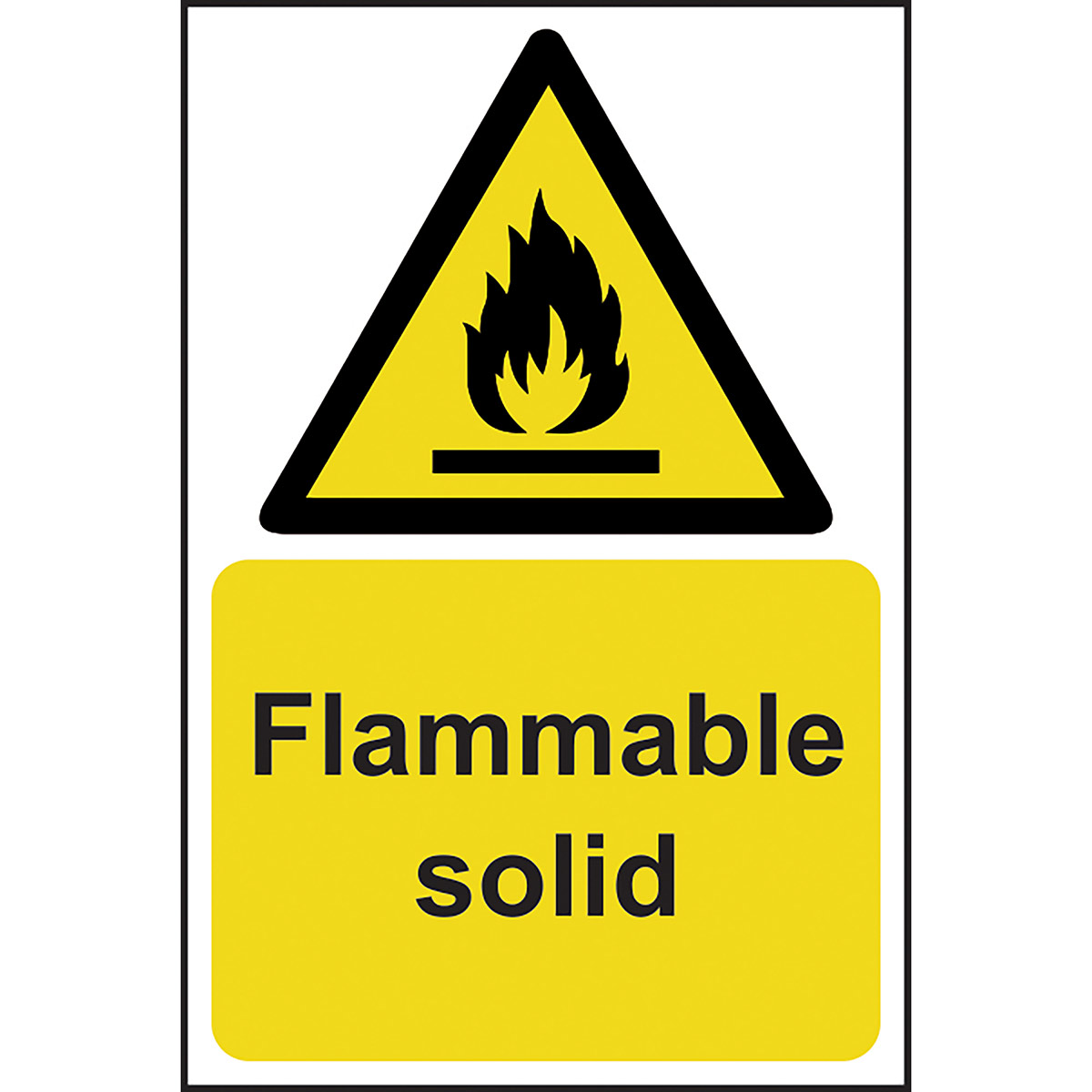 PVC "Flammable Solid" Sign 200mm x 300mm Not Branded Gas and