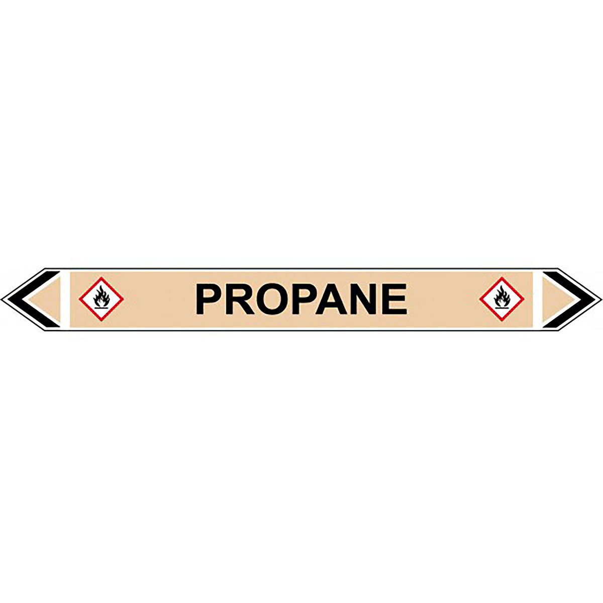 SelfAdhesive Polyester Yellow "Propane" Pipe Marking Label 384mm (Pack