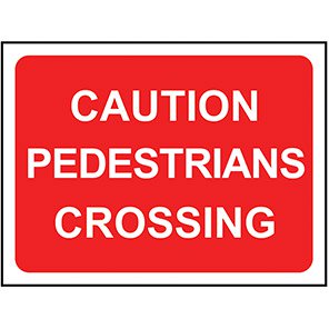 Zintec Rectangular “Caution Pedestrians Crossing” Road Sign 1050mm x 750mm