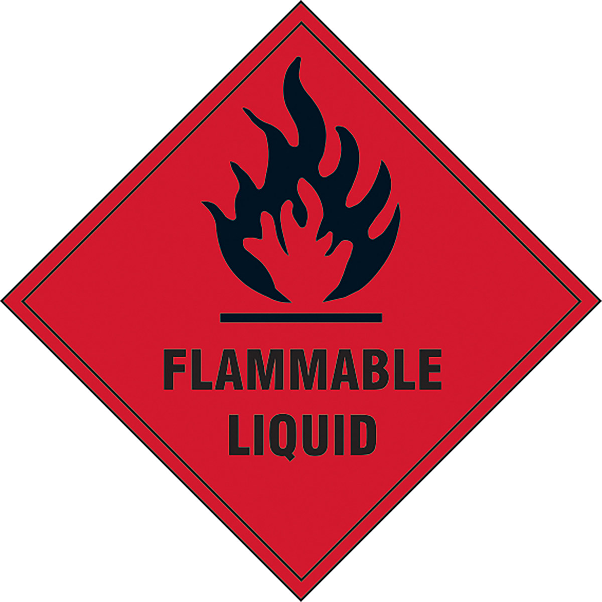 SelfAdhesive Vinyl "Flammable Liquid" Dangerous Goods Label 200mm