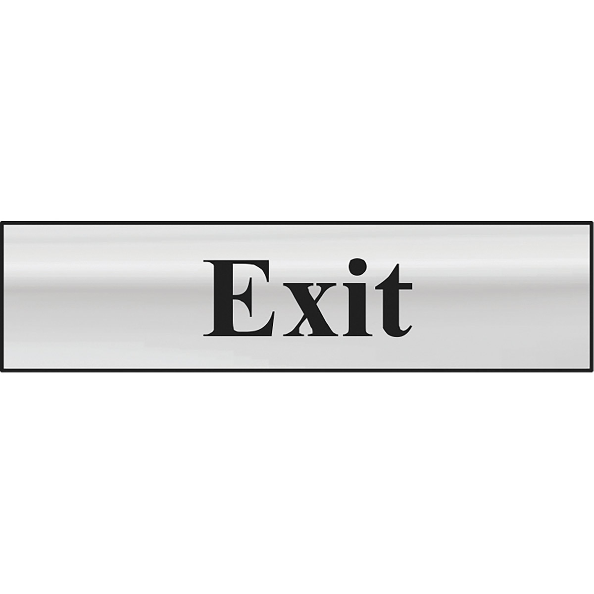 SelfAdhesive Chrome "Exit" Sign 200mm x 50mm Spectrum Industrial Entry and Exit Signs Arco