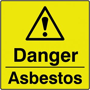 Self-Adhesive Vinyl "Danger Asbestos" Label (Roll of 250)
