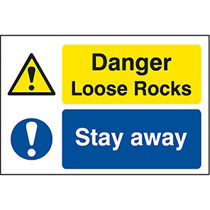 Foamex "Danger Loose Rocks/Stay Away" Sign 600mm x 400mm | General ...