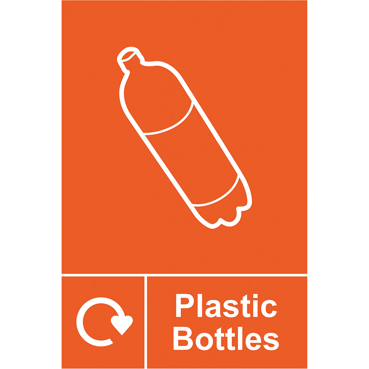 PVC "Plastic Bottle" Recycling Sign 150mm x 200mm Recycling Arco