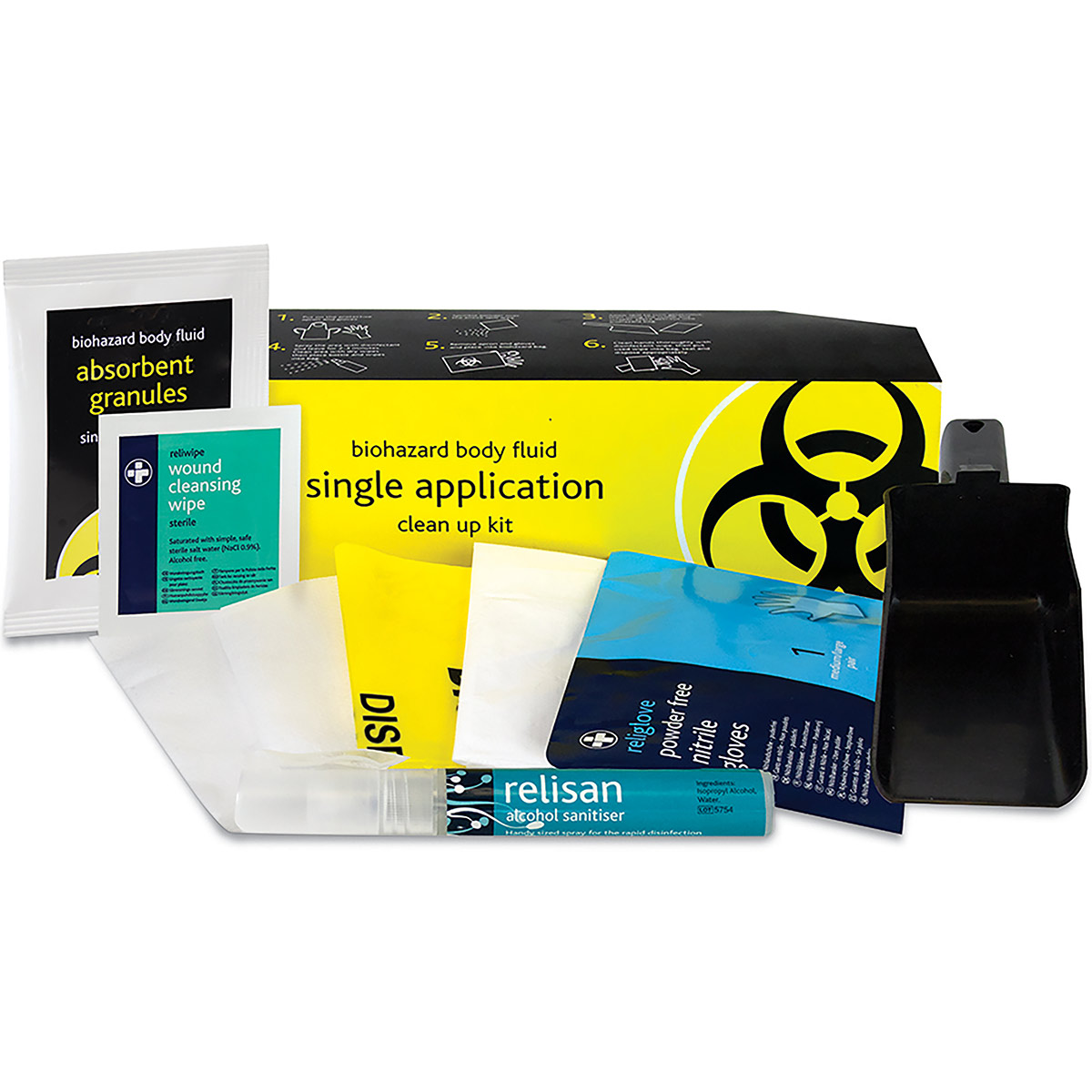 Reliance Medical Biohazard Body Fluid Spill Kit Reliance Medical Body Fluid Disposal Kits Arco