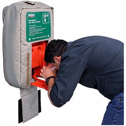 Hughes Optiwash ATEX 38L Wall-Mounted Gravity-Fed Eye Wash with Insulated Heated Jacket