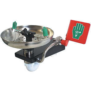 Wall mounted SS open bowl eye wash