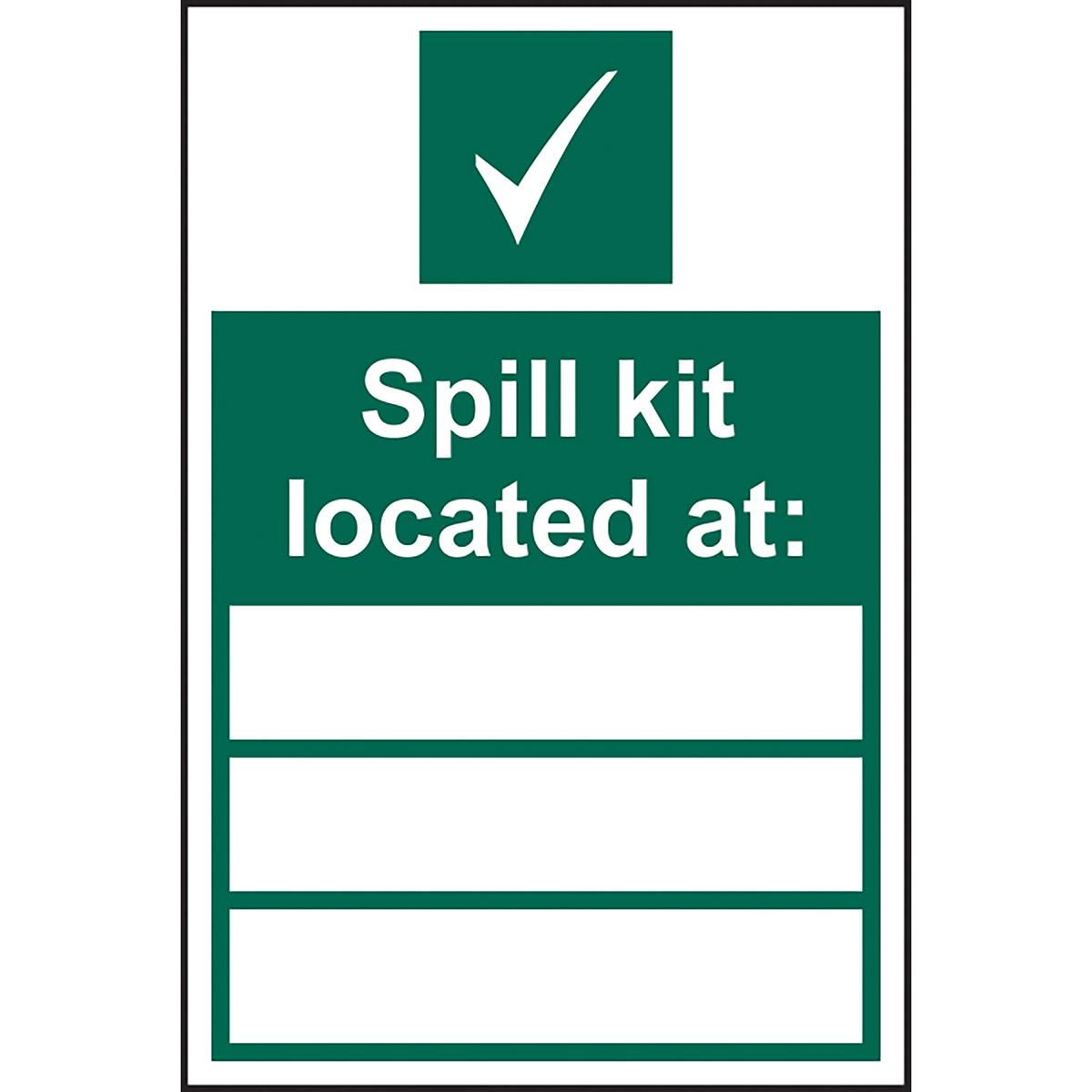 SelfAdhesive Vinyl "Spill Kit Located at" Sign 200mm x 300mm