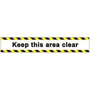 Slip-Resistant Laminate "Keep This Area Clear" Floor Graphic 600mm x 100mm Slip-Resistant Laminate "Keep This Area Clear" Floor Graphic 600mm x 100mm