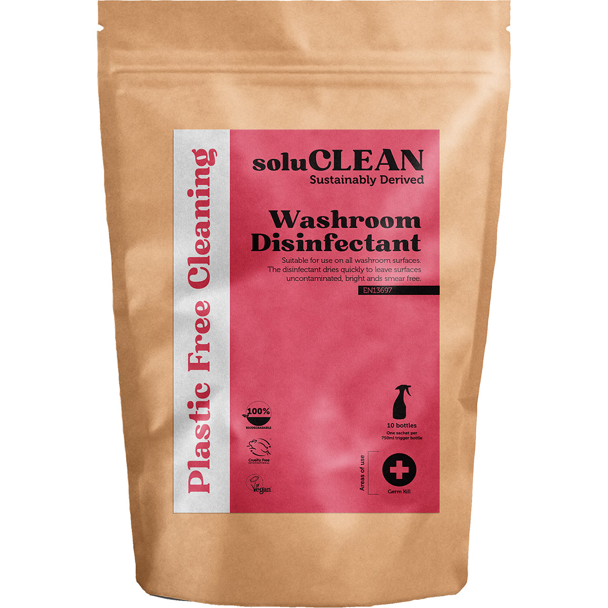 SoluPak SoluClean Washroom Disinfectant Sachets (Pack of 10) Solupak