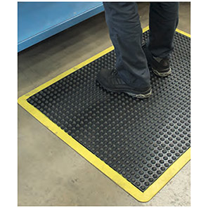 COBA Bubblemat Safety Black/Yellow Anti-Fatigue Mat 90cm x 1.2m