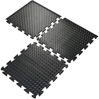 COBA Deckplate Connect Black Anti-Fatigue Mat End 50cm x 50cm