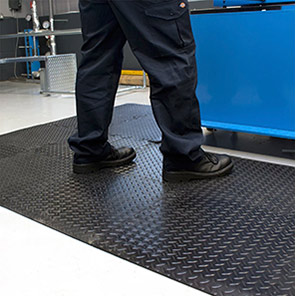 COBA Deckplate Connect Black Anti-Fatigue Mat End 50cm x 50cm