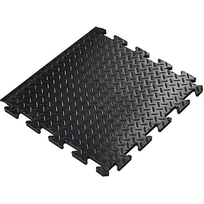 COBA Deckplate Connect Black Anti-Fatigue Mat End 50cm x 50cm