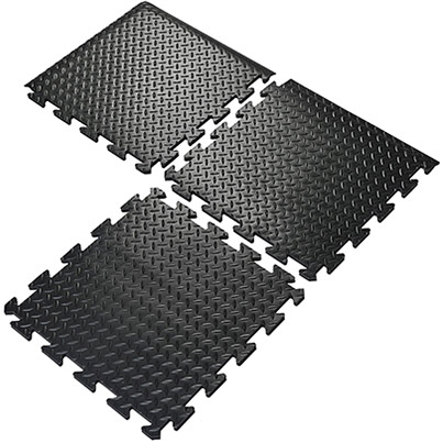 COBA Deckplate Connect Black Anti-Fatigue Mat Corner 50cm x 50cm