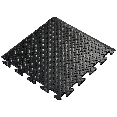 COBA Deckplate Connect Black Anti-Fatigue Mat Corner 50cm x 50cm