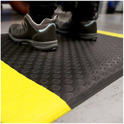 COBA Orthomat Dot Black/Yellow Anti-Fatigue Safety Mat 90cm x per Metre