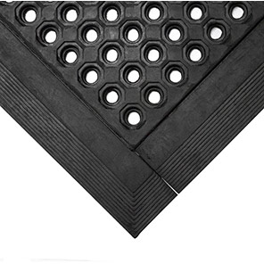 COBA Fatigue-Step Black Anti-Fatigue Mat Female Corner Edge