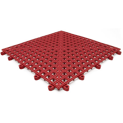 COBA Flexi-Deck Red Mat Tile 30cm x 30cm (Pack of Nine)