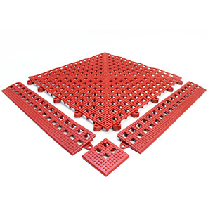 COBA Flexi-Deck Red Mat Corner (Pack of Four)