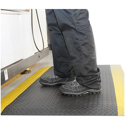 COBA Deckplate Black/Yellow Anti-Fatigue Safety Mat 90cm x per Metre