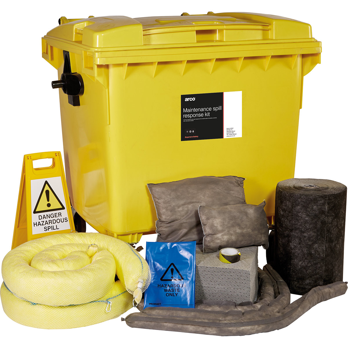 Arco 1000L Maintenance Spill Kit in DropFront Bin Arco Spill