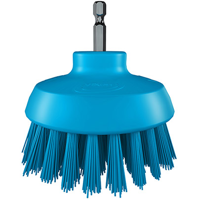 Vikan HyDrive Blue Stiff 90mm Round Brush