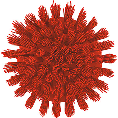 Vikan HyDrive Red Stiff 90mm Round Brush