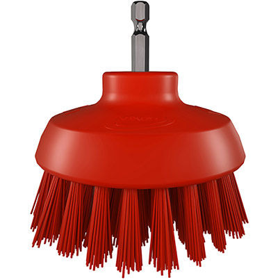 Vikan HyDrive Red Stiff 90mm Round Brush