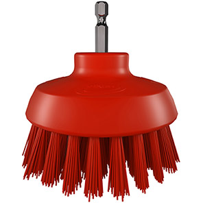 Vikan HyDrive Red Stiff 90mm Round Brush