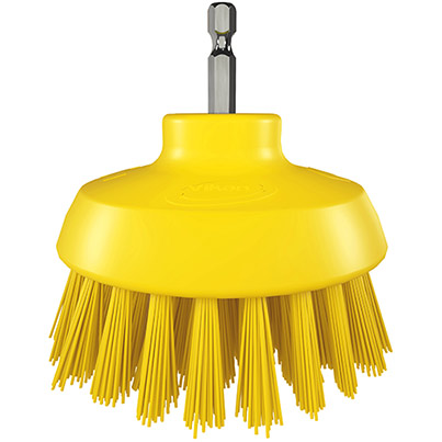Vikan HyDrive Yellow Stiff 90mm Round Brush