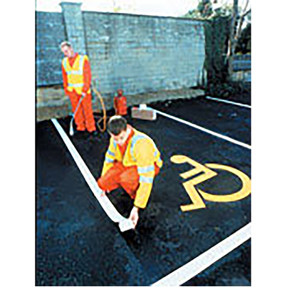 Thermoplastic road line marking yellow 5metres 100mm Thermoplastic road line marking yellow 5metres 100mm