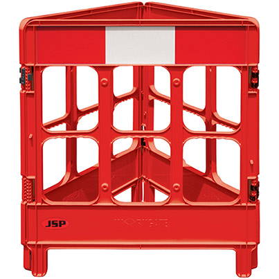 JSP WorkGate Red/White Three-Panel Barrier System