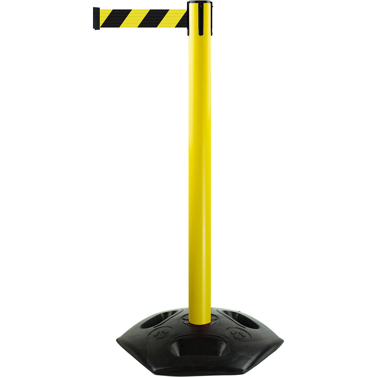 Tensabarrier HeavyDuty Retractable Barrier Post with Yellow/Black Belt Tensator Retractable