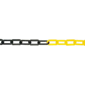 JSP Yellow/Black Plastic Chain 6mm x 25m