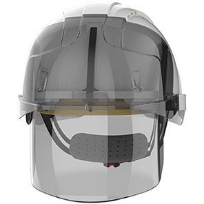 JSP EVO VISTAshield White/Grey Vented Wheel-Ratchet Safety Helmet with Visor