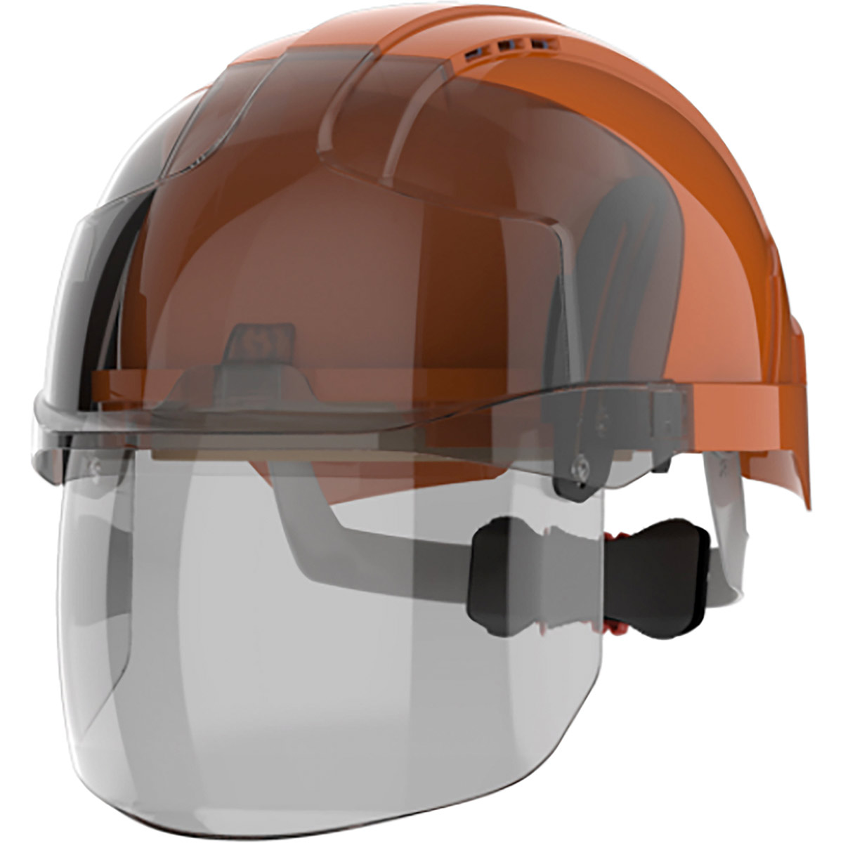 JSP EVO VISTAshield Orange/Grey Vented WheelRatchet Safety Helmet with