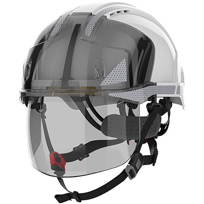 JSP EVO VISTAshield Dualswitch White Vented Safety Helmet with Face Shield