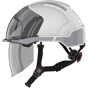 JSP EVO VISTAshield Dualswitch White Vented Safety Helmet with Face Shield