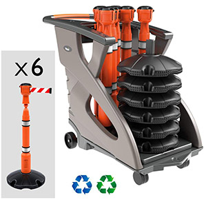 Skipper Unicart Orange Trolley Kit with Orange Posts and Red/White Skippers